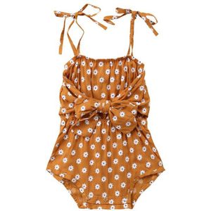 Emmababy Zomer Pasgeboren Baby Meisje Kleding Strap Strik Bloemen Romper Jumper Outfits Sunsuit