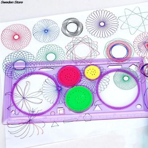 1Pc 20Cm * 10Cm Kids Kinderen Spirograph Geometrische Liniaal Leren Tekening Tool Briefpapier Voor Student Tekening Set creatieve