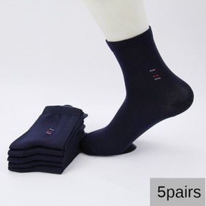 5 Pairs = 10 Stuks Van Mannen Sokken Mode Zakelijke Sokken Mannen Effen Kleur Hoge Ademend Katoen casual Mannen Sokken