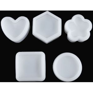 5 Pcs Hars Gieten Mallen Siliconen Bloem Hart Vierkante Shaped Mould Voor Sieraden Hanger Soep Handcraft Crystal Gel Benodigdheden