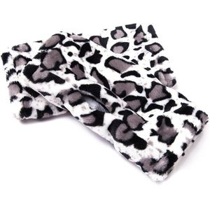 Vrouwen Winter Touch Screen Mittens Leuke Luipaard Zebra Thicken Coral Fleece Half-vinger Handschoenen Unisex Zwart Rijden Handschoenen H32