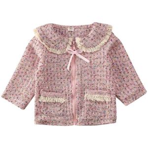 0-5Y Prinses Kids Baby Meisje Jas Herfst Winter Kleding Multi-color Kwastje Afdrukken Rits Jas Uitloper