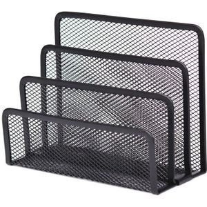 Bureau Brief Sorter Mail Lade Bestand Desktop Black Metal Mesh Organiser Boekensteunen Office Home School Business Student Boek Houder