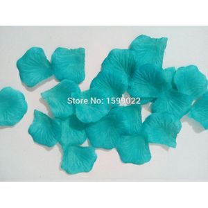 1500 pcs 15 packs Turquoise Teal Blue Wedding Kunstmatige Polyester Stof Zijde Rozenblaadjes Bloem Confetti Partij Decoratie