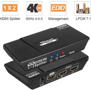 4K Ultra Hd Hdmi Splitter HDCP2.2 4K @ 60Hz Splitter Hdmi 1In 2 Uit Voor Dual Monitor 1X2 Splitter Compatibel Met Pc PS3 PS4 Xbox