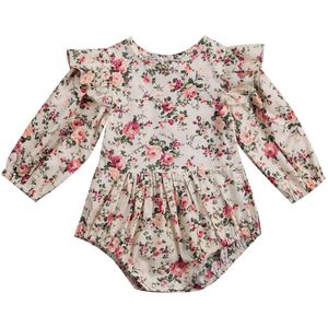 Pudcoco Bloem Baby Peuter Meisje Romper Vintage Lange Mouwen Neborn Meisje Romper Jumpsuit Lente Herfst Baby Meisje Kleding