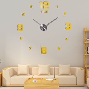 47Inch Wandklok Modern Quartz Klokken Mode Horloges Spiegel Sticker Woonkamer Decor 3D Diy Grote Acryl Muur klok