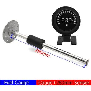 1k-10kohm Digitale Fuel Gauge Met Sensor 250 280 380 480 580Mm Voor Universele Auto Vrachtwagen Olie Niveau Meter Indicator met Backlight