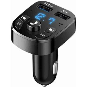 1Pc Bluetooth Versie 5.0 Fm-zender Auto Player Charger Auto Dual Accessoires Met Kit Voltmeter Quick Card Auto QC3.0 U M9I6