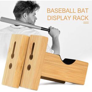 2Pcs Honkbalknuppel Display Rack Wall Mounted Bat Houder Bamboe Bat Display Case Plaatsen Baseball Softbal Bat Hockey stok