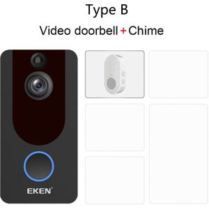 Eken V7 Hd 1080P Slimme Draadloze Wifi Video Deurbel Camera Video Intercom Nachtzicht Pir Deurbel Draadloze Bewakingscamera