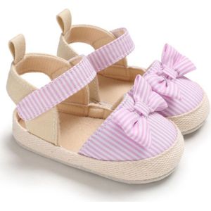 Baby Meisje Ademend Streep Patroon Anti-Slip Schoenen met Strik Casual Sneakers Peuter Zachte Zolen sandalen
