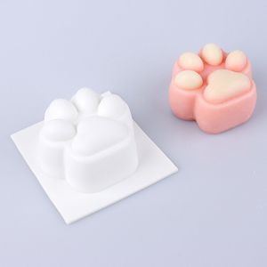 Mooie Kat Paw Siliconen Zeep Mal Voor Massage Therapie Bar Zeep Maken Gereedschap Diy Zelfgemaakte Spa Soaps Mould Silicone Zeep vorm