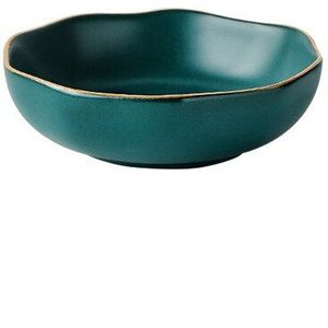 Plaat goud velg onregelmatige schotel thuis dineren plaat dark green keramische bestek set