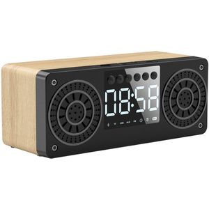 Bluetooth 5.0 Draagbare Draadloze Speaker Oplaadbare Led Tijd Snooze Wekker Speaker Hotel U Disk Slaapkamer Auto Fm Radio