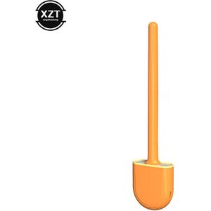 Novel Ademend Wc Borstel Water Lekvrije Met Base Siliconen Wc Platte Kop Flexibele Zachte Haren Borstel Met Sneldrogend