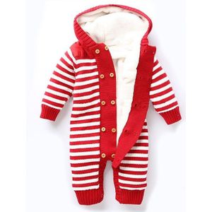Winter Trui Trui Katoen Hooded Gestreepte Dikke Warme Baby Baby Winter Kleding ABS-1532