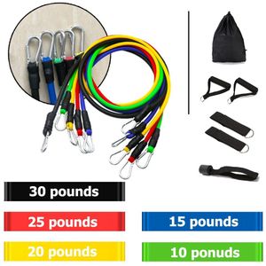 11 Stks/set 100LBS Resistance Bands Set Oefening Fitness Expander Yoga Workout Apparatuur Voor Home Gym Latex Elastische Booty Band Set