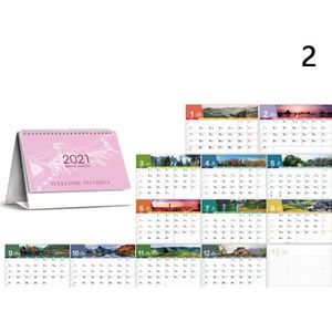1Pc Kalender Internationale Engels Toeristische Landschap Kalender Coil Schema Bureau Tafel Data Herinnering Tijdschema Planner