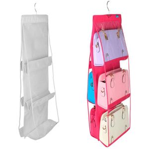 Stofdicht Non-woven 6 Zak Opknoping Opbergtas Handtas Handtas Tote Bag Organizer Closet Rek Hangers