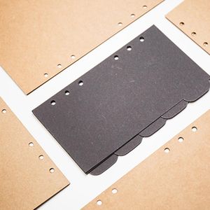 Kraftpapier Seperator Bodemplaat Voor A5 A6 Spiraal Ringen Notebook 6 Hole Losbladige Agenda Journal Dagboek Zwart Geel