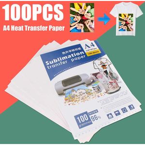 100 Vellen A4 Sublimatie Papier Warmte-overdracht Papier Voor Epson Hp Voor Canon Inkjet Printer In Lichte Kleur Shirts Hoed cap Mok Cup
