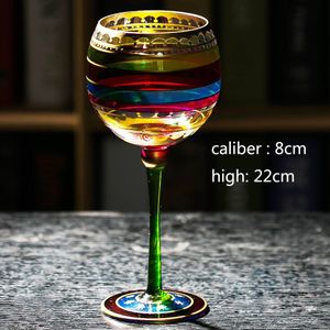 Gekleurde tekening Grote Champagne Fluit Glas Crystal cup Rode Wijn Bril Glaswerk Voor Vodka Cups hoem Bar Hotel party Drinkware