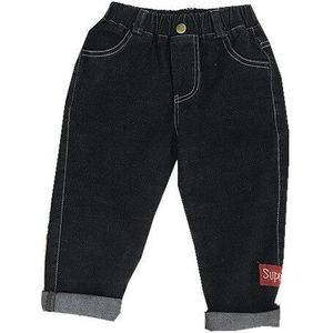 2 3 4 5 6 Y Koreaanse Eenvoudige Stijl Baby Meisjes Rechte Jeans Peuter Jongens Broek Mode Zwarte Cowboy Denim broek Lente & Herfst