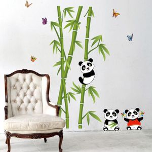 Groene Bamboe Panda Forest Muurstickers Vinyl Materiaal Decoratieve Muurschilderingen voor Woonkamer Kast Decoratie Home Decor D35M31
