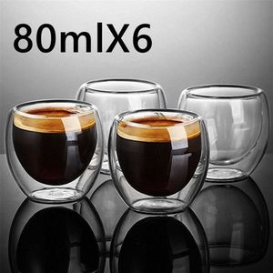 Hittebestendige Double Wall Cup Espresso Glazen Koffiekopje Handgemaakte Melk Mok Thee Glas Bier Glas Cups Drinkware