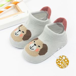 Lente Herfst 0-3Y Baby Boy Meisjes Antislip Sok Cartoon Dieren Print Peuter Kids Floor Sok Met Rubberen Zool Baby boot Sok