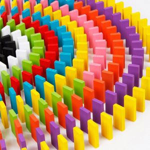 120 Stks/set Gekleurde Regenboog Houten Domino Spel Blokken Kits Baby Vroeg Leren Domino Educatief Speelgoed Voor Kinderen