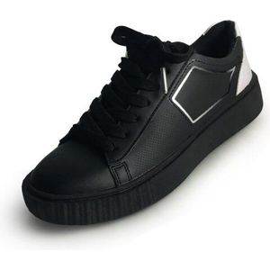 Grote Verkoop Vrouwen Mode Sneakers Zwart Wit Kleur Maat 36-41 Vrouwelijke PU Lederen Schoenen Casual Flats