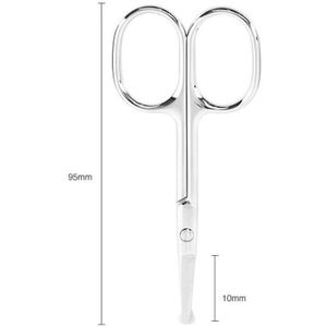 Rvs Mini Draagbare Gebogen Snor Neus Oorhaar Remover Schaar Trimmer Veiligheid Tips