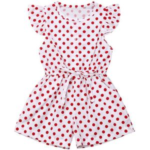 Baby Baby Meisje Katoen Blend Kleding Polka Dot Fly Mouwen Romper Jumpsuit Playsuit Outfit