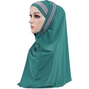 Moslim Vrouwen Sjaals For a Dames Hijab Dubbele Lus Slip Op Sjaal Pull Over Crêpe Handig Sjaal Hoofddoek