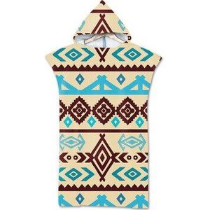 Geometrische Microfiber Wetsuit Veranderende Gewaad Handdoek Poncho Sneldrogend Hooded Handdoeken Voor Zwemmen Beach Surf Zwembad Beachwear Mantel