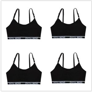 4 Stk/partij Meisjes Sport Beha Puberteit Ondergoed Draadloze Tiener Sport Beha Katoen Crop Top 8-14Years