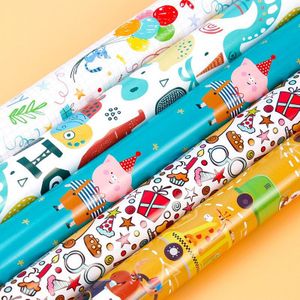 50X70 Cm Cartoon Stijl Inpakpapier Roll Voor Bruiloft Kids Verjaardag Baby Shower Wrap Craft papier Decor