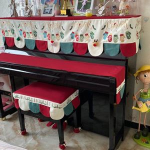 Custom Made Piano Stofkap Doek Kerst Staal Piano Beschermhoes Piano Tafel Stoel Kruk Cover Amerikaanse Decoratie