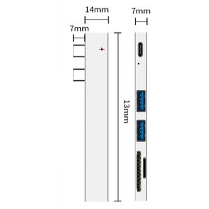 Computer Adapter Usb Breiden Hard Diskusb Hub Sd/Tf Kaartlezer Multi Type C Hub Splitter Adapter Voor Macbook pro