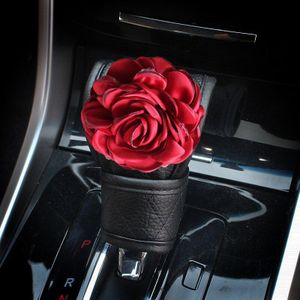 Red Rose Flower Crystal Autogordel Cover Handrem Shifter Covers Rhinestone Schouder Pad Vrouwen Auto Interieur Accessoires