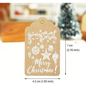 50PCS DIY Kraft Tags Vrolijk Kerstfeest Etiketten Cadeaupapier Hang Tags Kerstman Papier Kaarten Kerst Feestartikelen