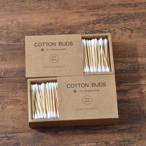 1000Pcs Kleur Mix Bamboe Katoen Double Hoofd Volwassenen Make Wattenstaafje Microbrush Wood Sticks Neus Oren Schoonmaken Gezondheid Gereedschap