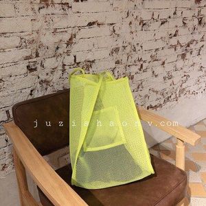 Lichtgewicht Mesh Tas Grote Capaciteit Vrouwen Messerger Zakken Speelgoed Tool Storage Collection Pouch Tote Mom Baby Strandtas