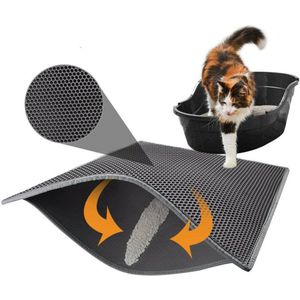 Kattenbak Mat Kattenbakvulling Trapper Van Double-Layer Waterdicht Urine Proof Materiaal Schoon En Vloer Tapijt bescherming