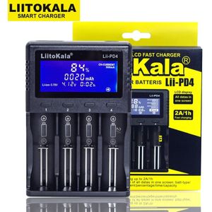 Liitokala Lii-PD4 LCD 3.7 v 18650 18350 18500 16340 21700 20700B 20700 10440 14500 26650 1.2 v AA AAA NiMH lithium-batterij Oplader