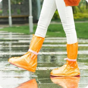 PVC Waterdicht Transparant Regen Schoenen Cover Verstelbare Riem Schoen Cover Protector Mannen Vrouwen Hoge-Top Antislip Regen laarzen Cover
