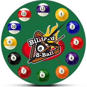 Biljart Ballen Kleurrijke Wandklok Pool Snooker Sport Klok Pool Hall Game Room Decor Moderne Muur Horloge Biljart Spelers