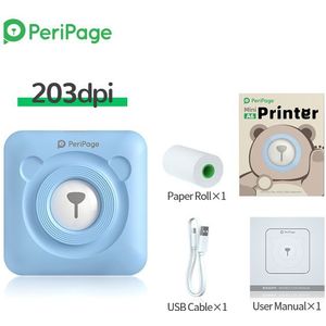 Mini Printer Label Printer 203Dpi Foto Foto Ontvangst Bluetooth Draadloze A6 Peripage Sticker Printer Draagbare Thermische Printer